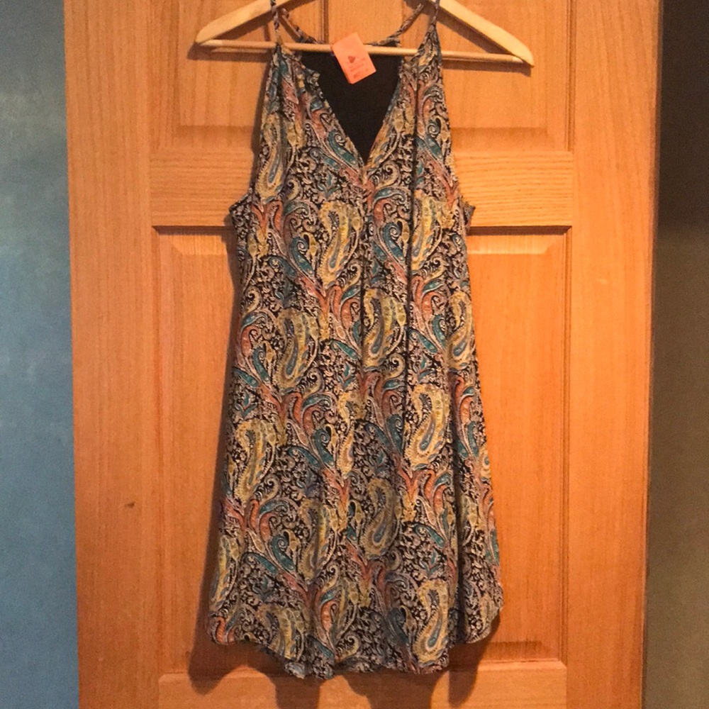 MOA MOA lined paisley tunic teal orange yellow L